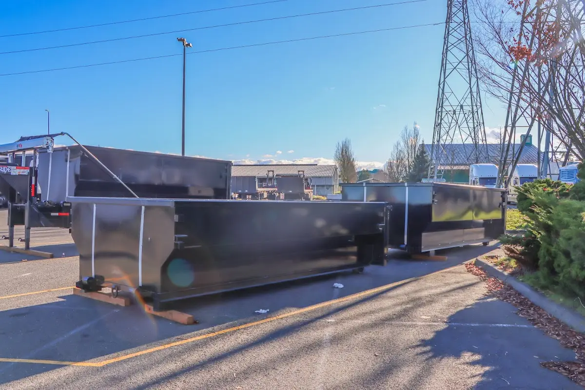 Roll-off dumpster ready for waste disposal at job site for Roll Off Dumpster Rental in Burr Ridge